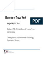 Elements of Thesis Work