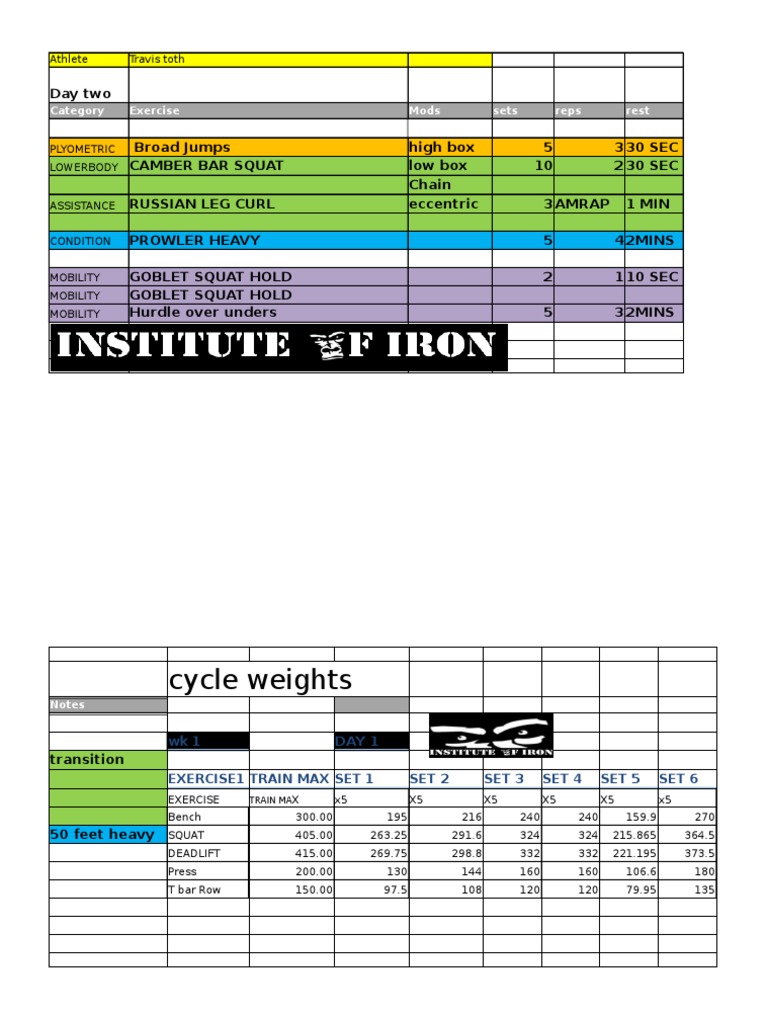 Goblet Squat Hold in Training Plan | PDF | History