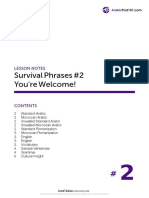 Survival Phrases #2 You're Welcome!: Lesson Notes