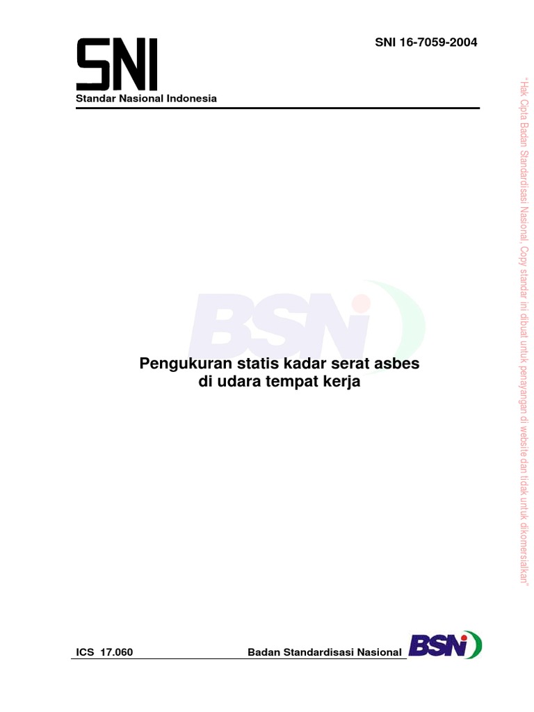 SNI Pengukuran Serat Asbes SNI Pengukuran Serat Asbes