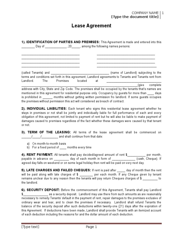 Lease Agreement | PDF | Leasehold Estate | Landlord