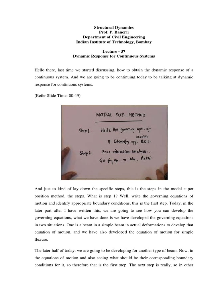 Continuous System Dynamics | PDF | Bending | Mechanics
