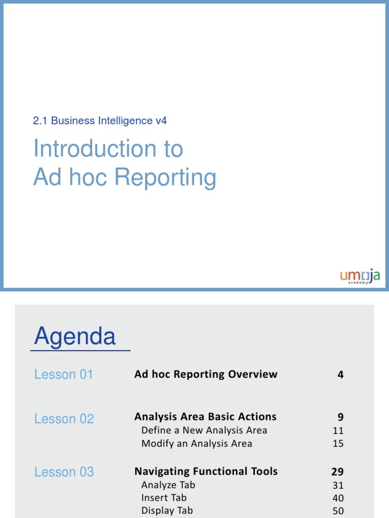 Umoja Job Aid Intro To AdHoc Reporting in BI PDF Icon