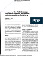 Study of Relationship Between Cognitive Appraisal and Consumption Emotions