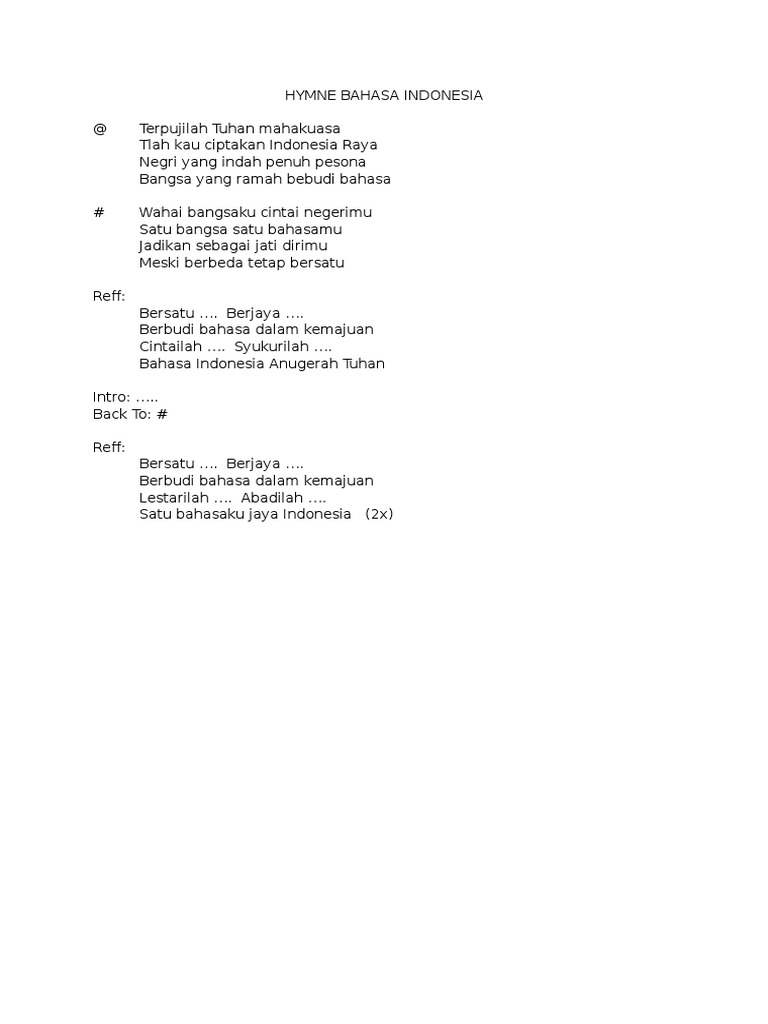 Hymne Bahasa Indonesia | PDF