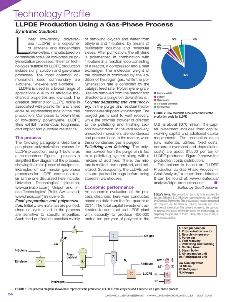 Gas-Phase LLDPE Production Process | PDF | Polyethylene | Polymers