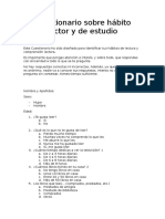 Cuestionario Sobre Hábito Lector y de Estudio - Mio