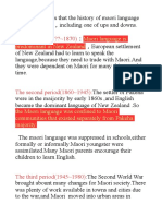 The First Period (?? 1870) : Maori Language Is Predominant in New Zealand