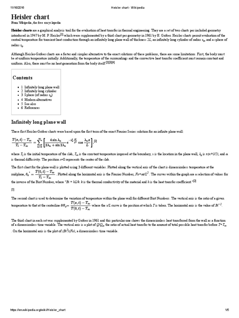 Heisler Chart - Wikipedia | PDF | Classical Mechanics | Heat Transfer