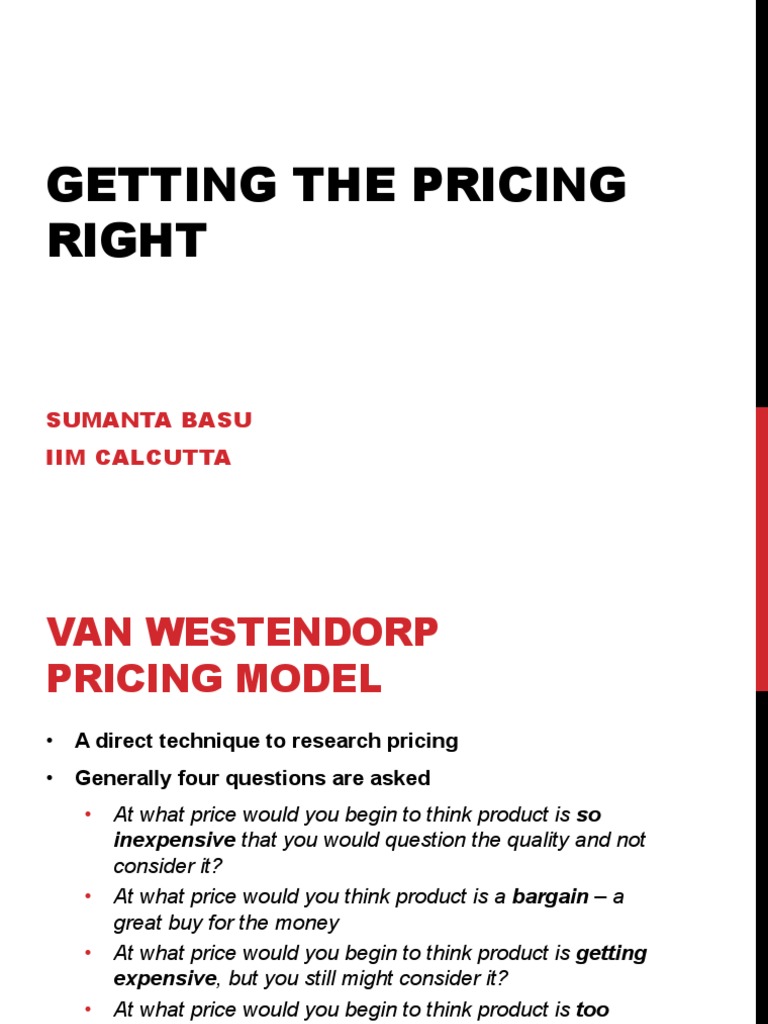 What Is Van Westendorp Pricing Model