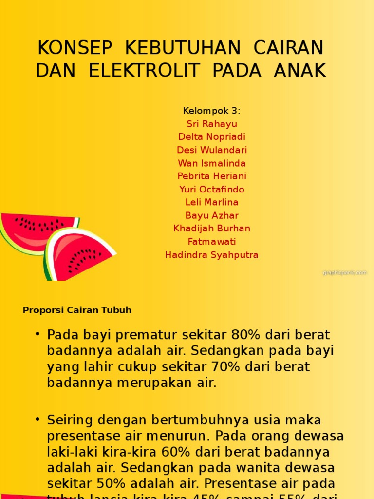 Kebutuhan Cairan Dan Elektrolit Pada Anak Ku Yang Pptx