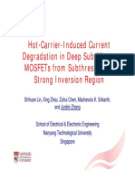 Hot-Carrier-Induced Current Degradation in Deep Sub-Micron Mosfets From Subthreshold To Mosfets From Subthreshold To Strong Inversion Region