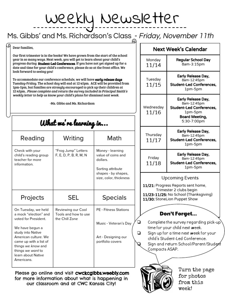 Weekly School Update for Parents | PDF | Language Arts & Discipline