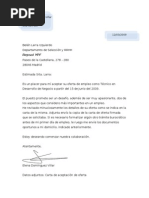 Modelo de Carta de Aceptacion de Practicas