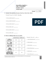 Macmillan English 2 Unit 2 Worksheet Student Name: Total Mark