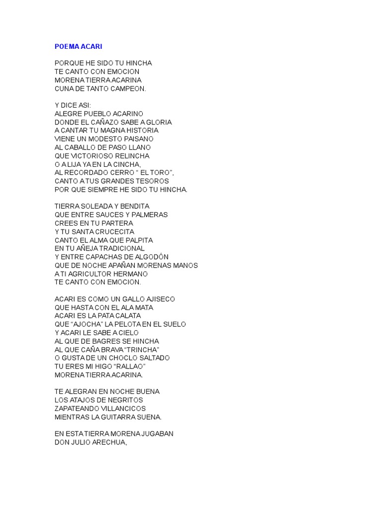 Poemas de Acari y su Tradición | PDF | Historia | Poesía