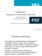 COMPGA11: Research in Information Security: Steven Murdoch University College London