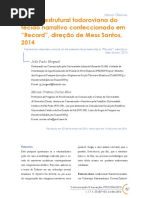 Análise estrutural todoroviana do tecido narrativo confeccionado em “Record”, direção de Mess Santos, 2014