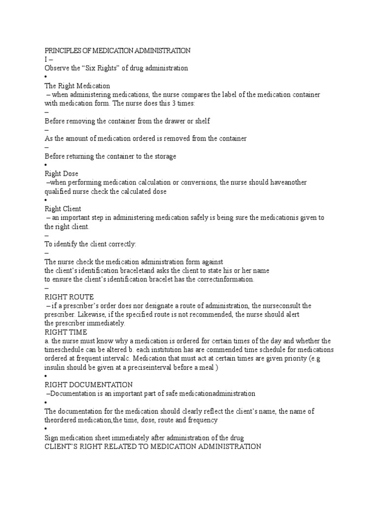 Principles of Medication Administration | Download Free PDF ...
