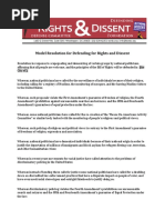 Model Resolution For Defending For Rights and Dissent