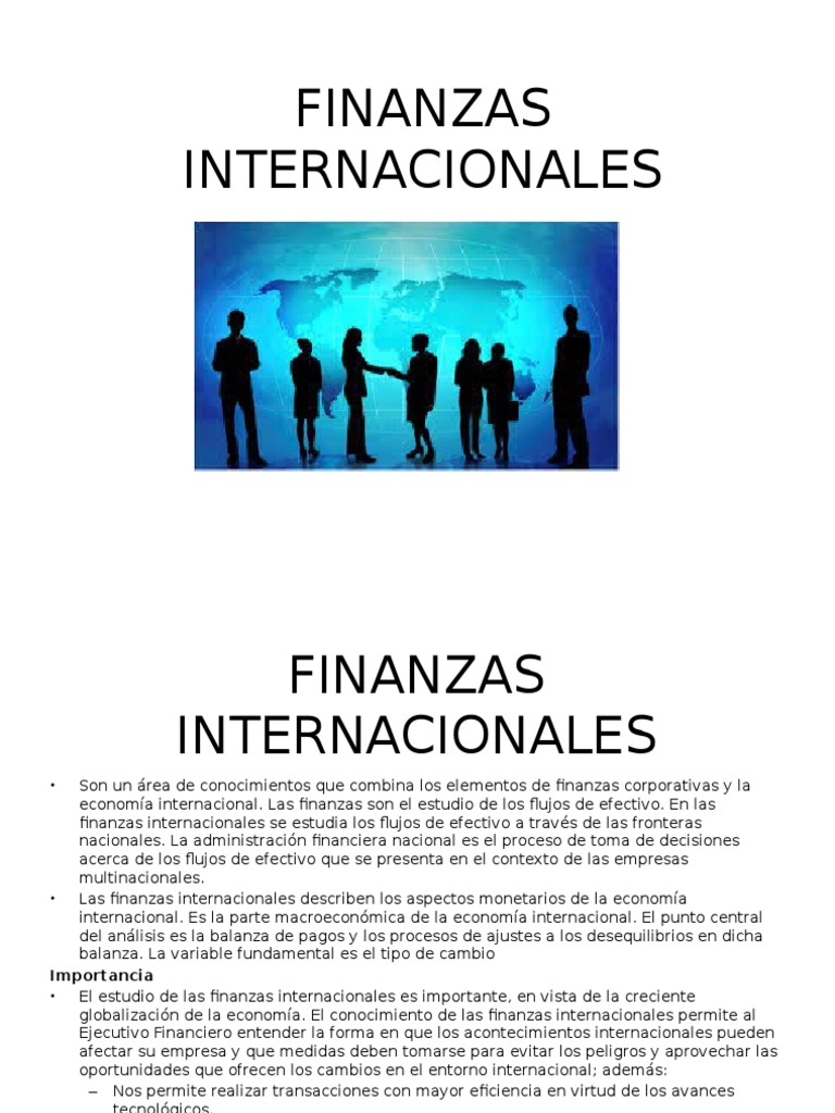 Importancia de las Finanzas Internacionales | PDF | Arbitraje | Tipo de ...