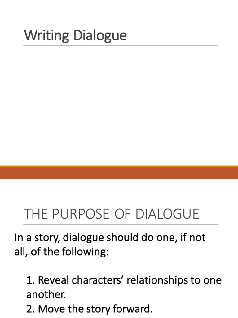 Writing Dialogue PDF Leisure