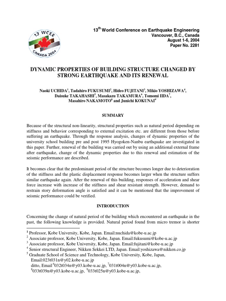 Earthquake Impact on Building Dynamics | PDF | Earthquakes | Hysteresis