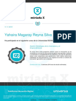 Certificado de Gestion Estrategia de La Innovacion y El Emprendimiento. Yahaira Silva