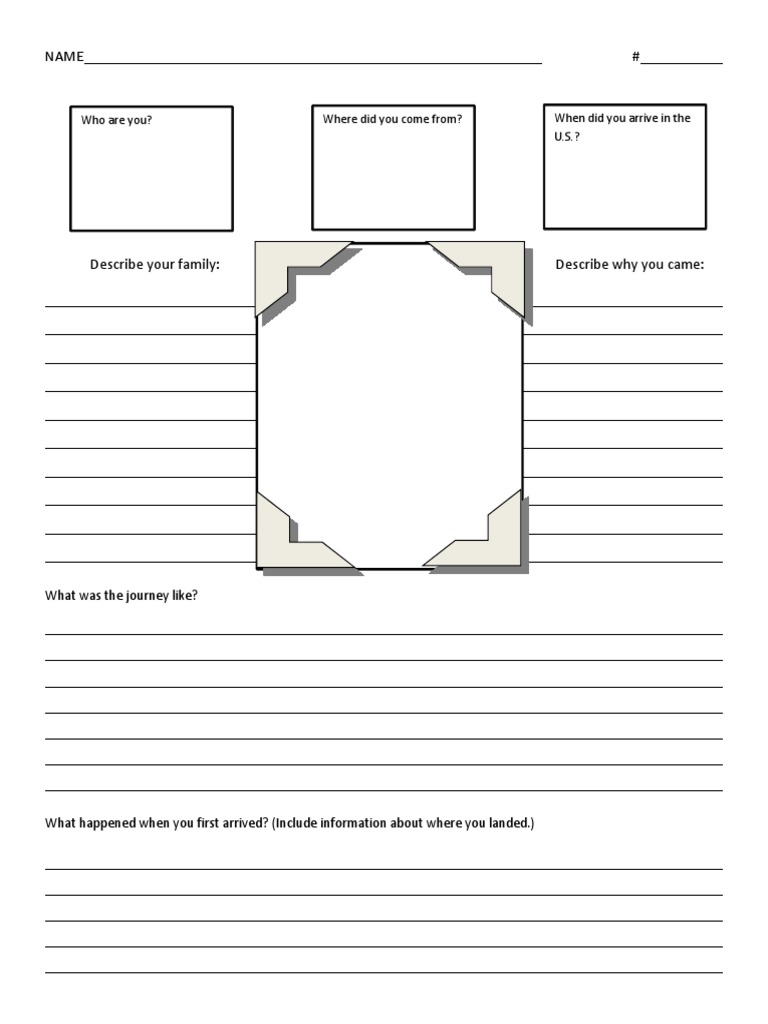 Name Where Did You Come From? When Did You Arrive in The U.S.? Who