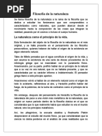 Filosofía de La Naturaleza