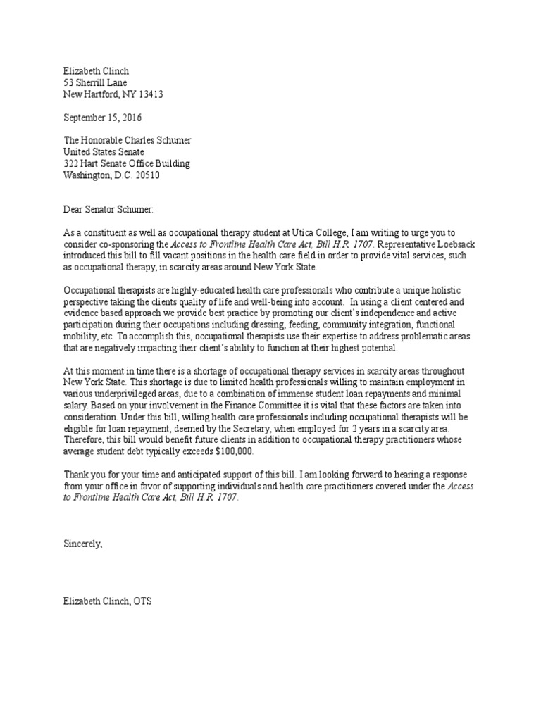 Legislative Letter-Clinche | PDF
