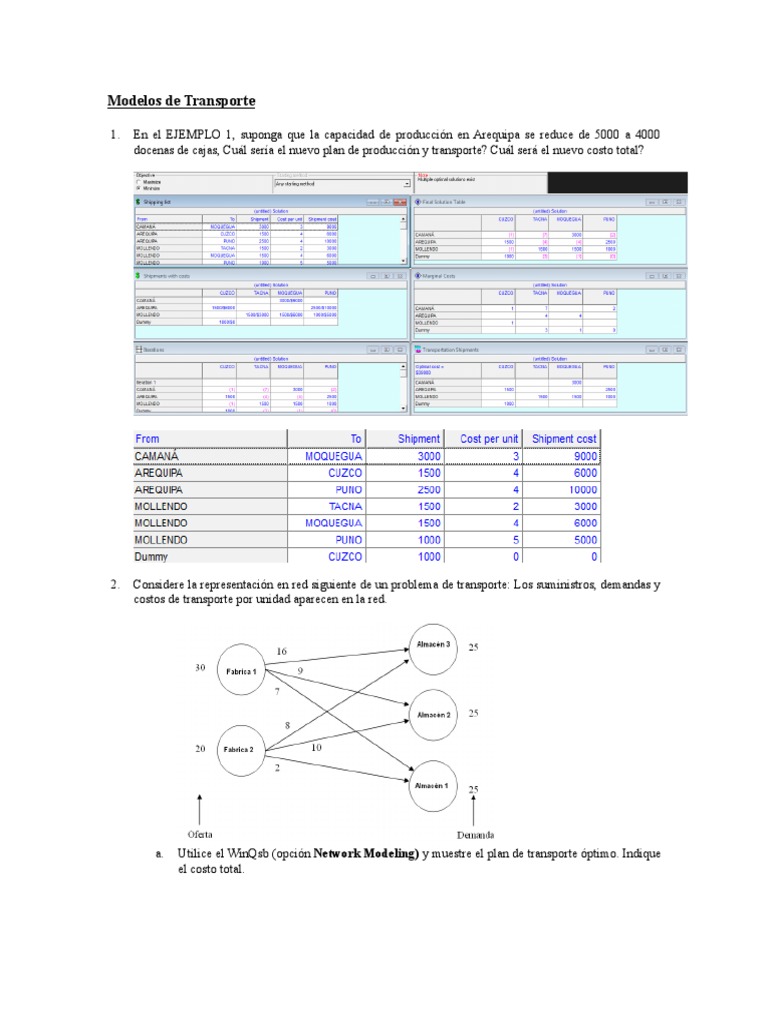 Optimización de Transporte y Costos | PDF | Programación lineal ...