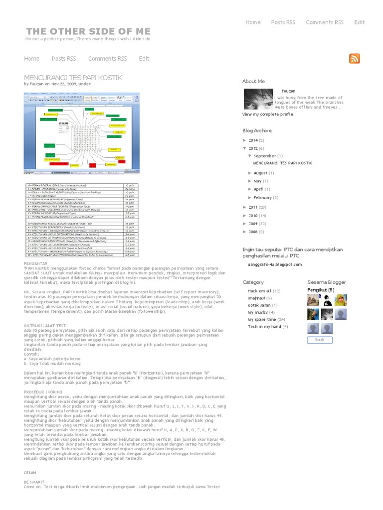 Kunci Jawaban Psikotes Papi Psikotes Untuk Kamu