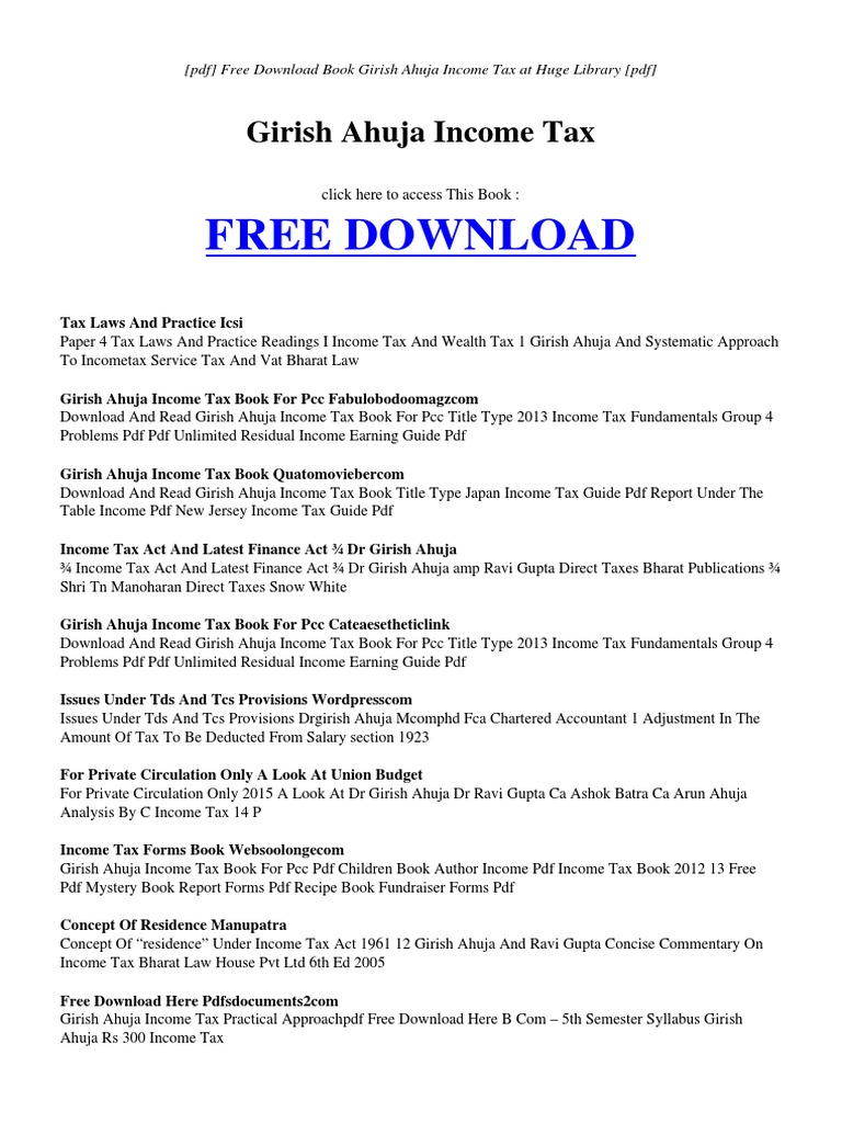 Girish Ahuja Tax PDF