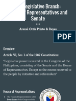 The Legislative Branch: House of Representatives and Senate: Arenal Ortiz Prieto & Reyes