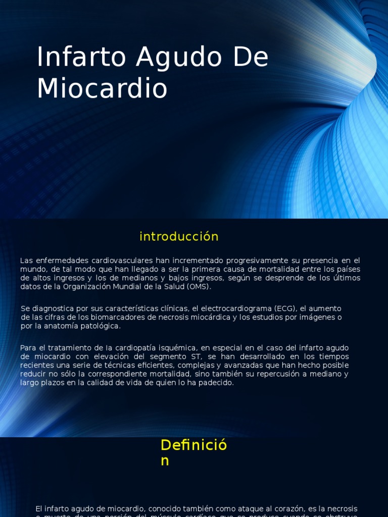 Infarto Agudo de Miocardio: Causas y Tratamiento | PDF | Infarto de ...