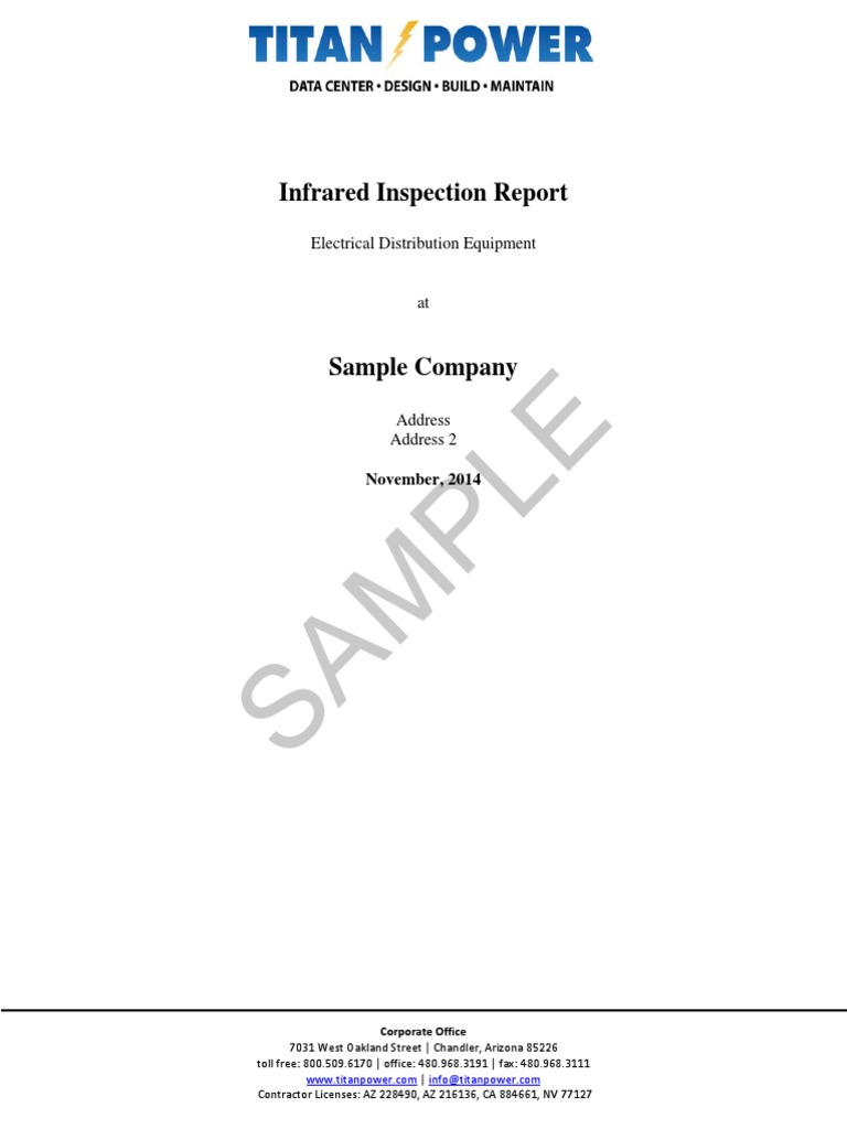 Sample IR Report | Thermography | Infrared
