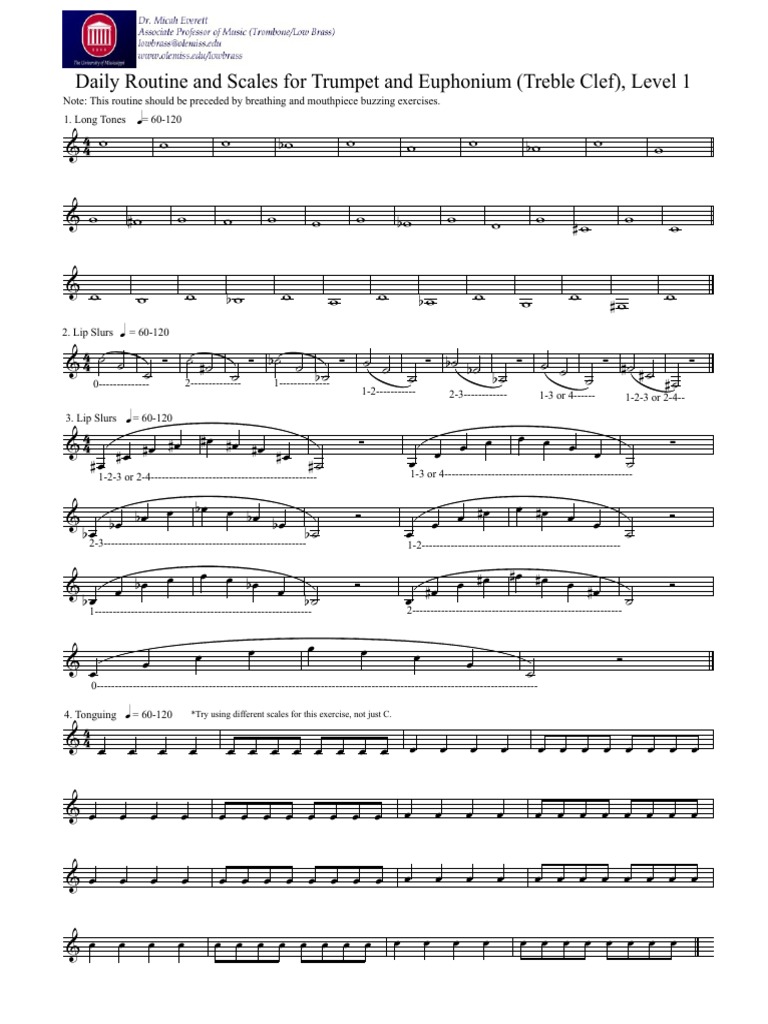 Daily routine trumpet pdf printable