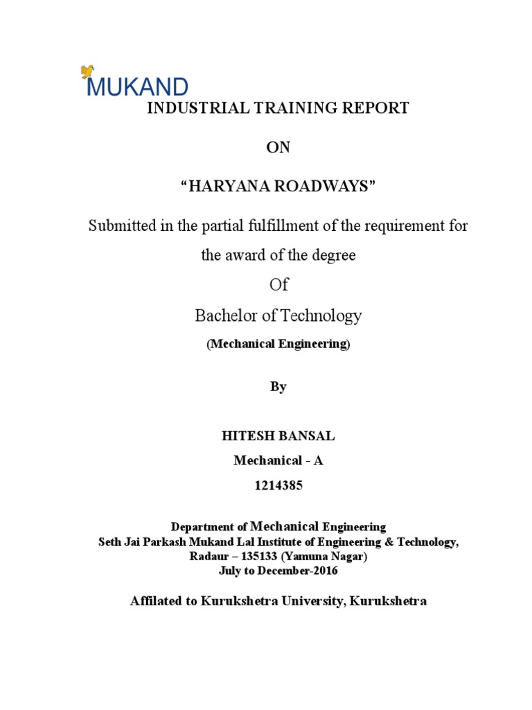 Industrial Training Report 14 PDF Academia Science