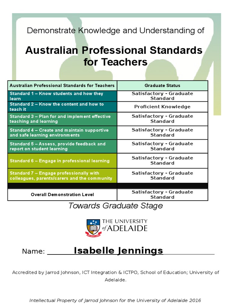 APST Graduate Standards Assessment Report | PDF | Educational ...