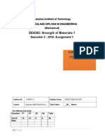 DE4302: Strength of Materials 1: Semester 2 - 2016: Assignment 1