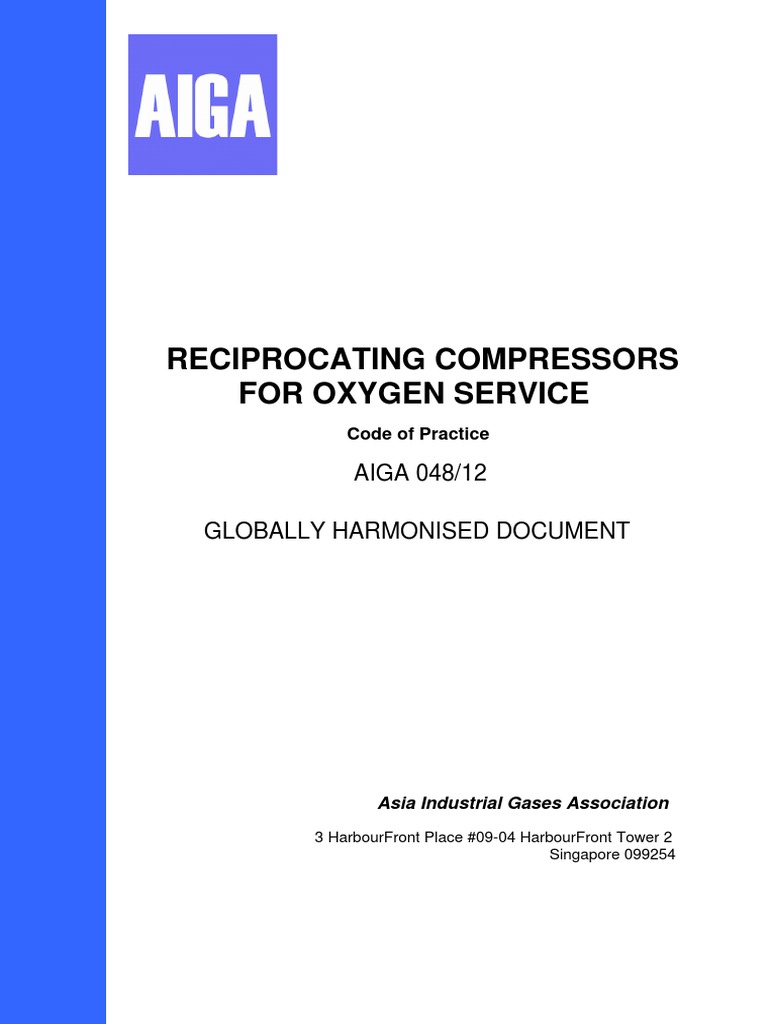 Reciprocating Compressors For Oxygen Service | PDF | Fires | Gas Compressor