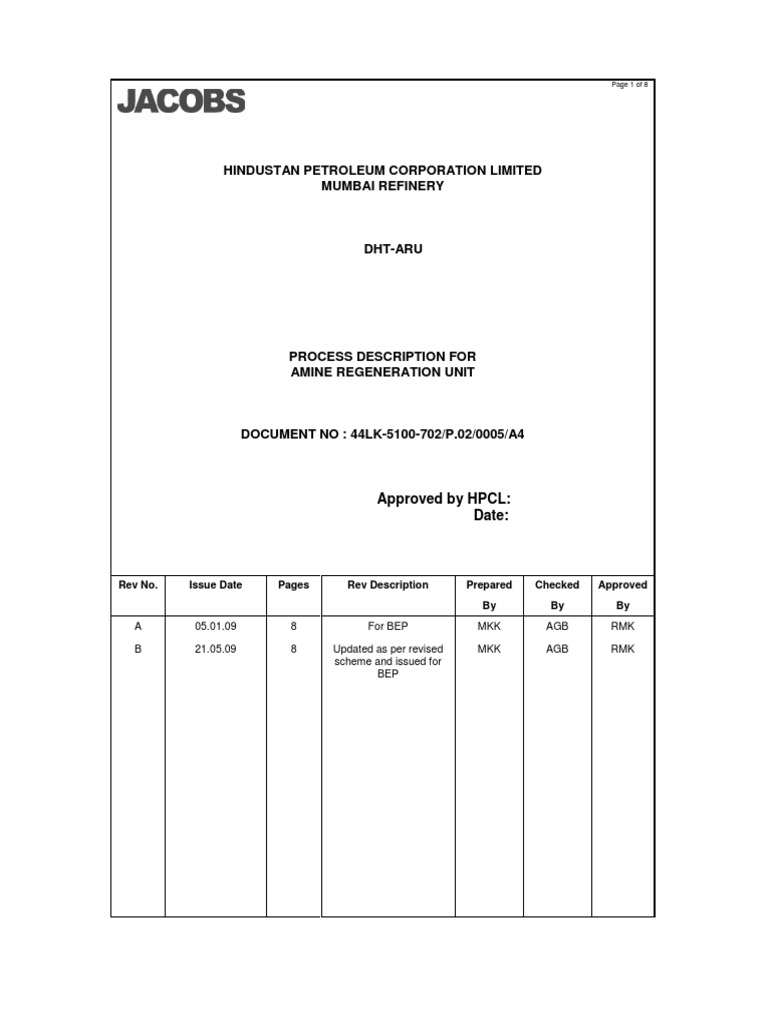 Amine Regeneration Unit Process Overview | PDF | Amine | Properties Of ...