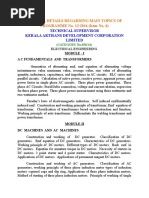 Syllabus Technicial Supervisor