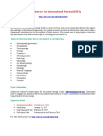 Earth Sciences: An International Journal (ESIJ)