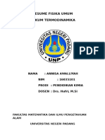 Resume Fisika Umum Hukum Termodinamika Dan Jobsheet Suhu Dan Kalor