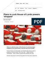 Plans to Curb House of Lords Powers 'Dropped' - BBC News