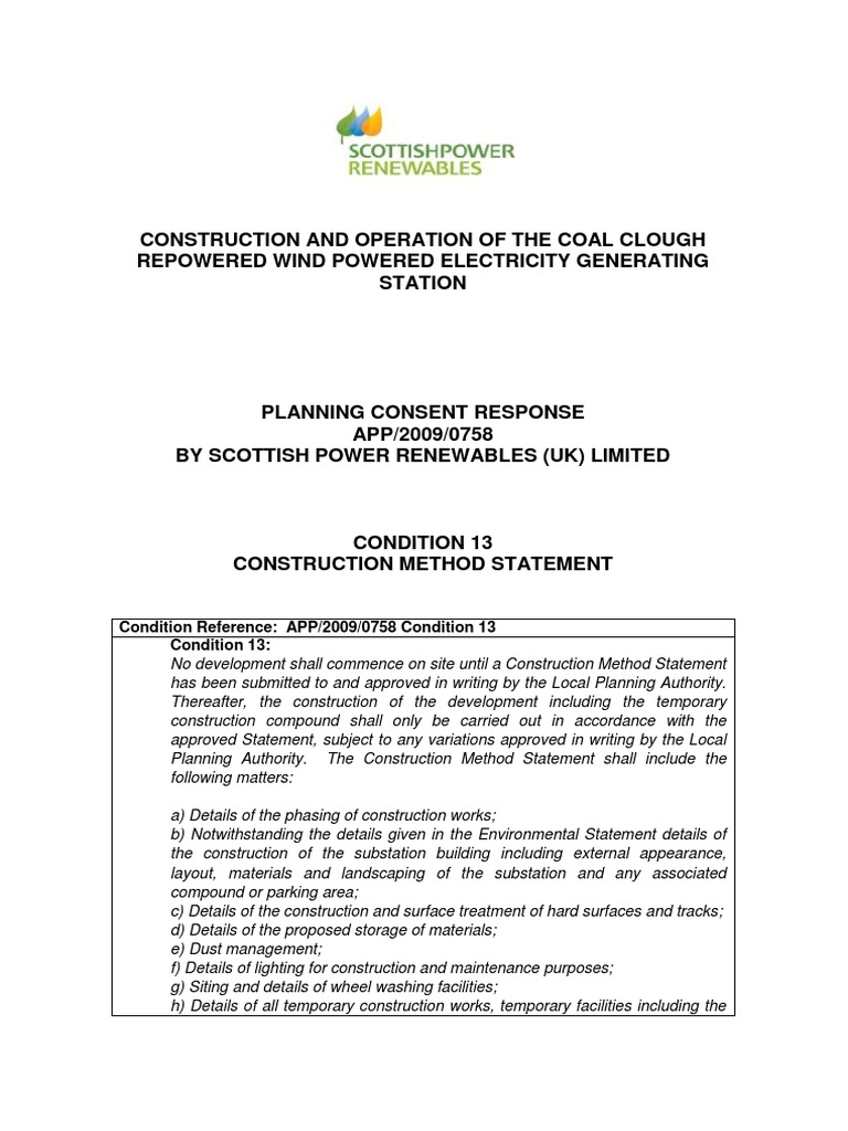 Construction Method Statement | PDF | Dust | Trail