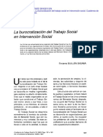 Sabada La Burocratizacion Del Trabajo Social en Interencion Social