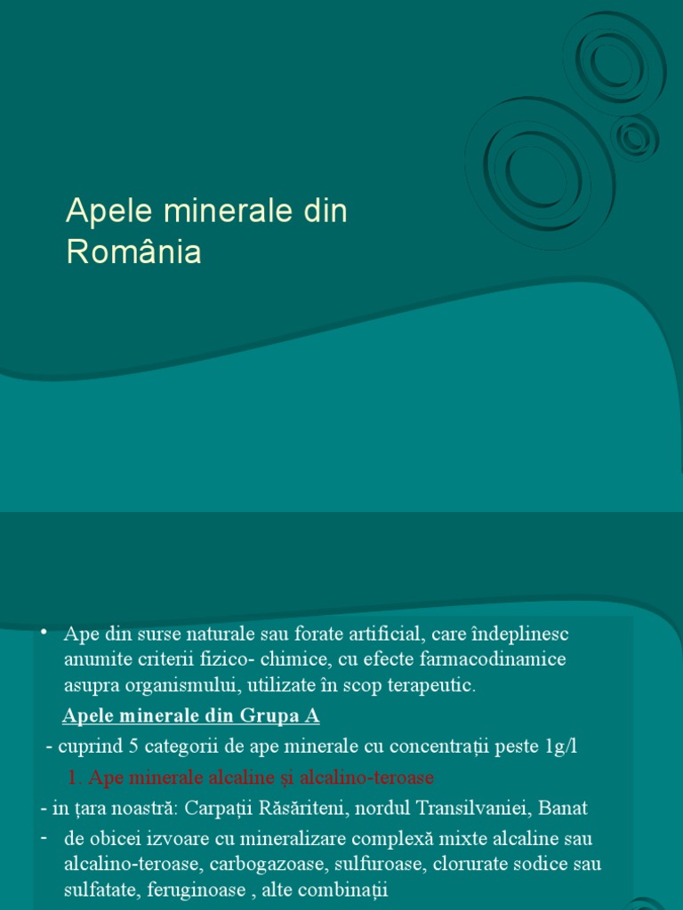 Apele Minerale Din Romania | PDF